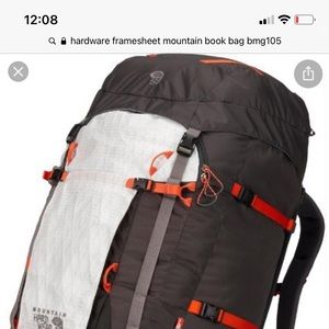 Hardware framesheet mountain book bag